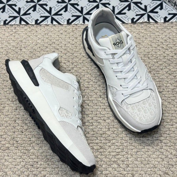 SNEAKER CD B25 IN VITELLO BIANCO E BEIGE