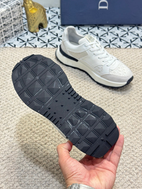 SNEAKER CD B25 IN VITELLO BIANCO E BEIGE