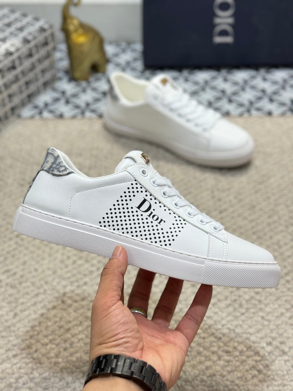 CD LOW TOP BASIC SNEAKER IN PELLE DI VITELLO BIANCA E NERA