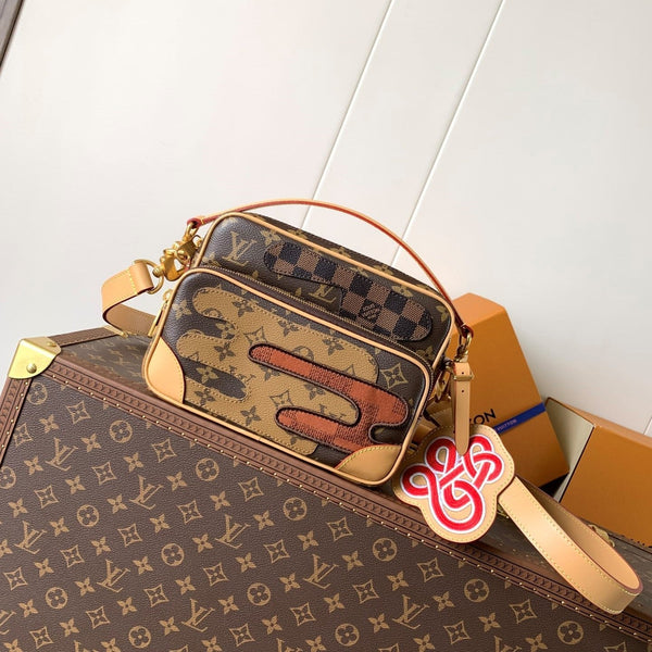 LV Nil Crossbody Bag 27.5cm Brown Monogram Reverse & Damier Canvas