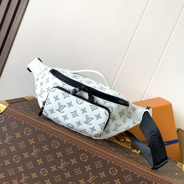 LV M25227 Rush Bumbag White Monogram Shadow Calfskin