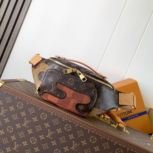 LV Rush Bumbag Brown Boro Monogram Landscape canvas & Cowhide