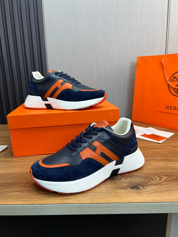 HM Men's Sneaker Navy Blue Cowhide Suede 936372