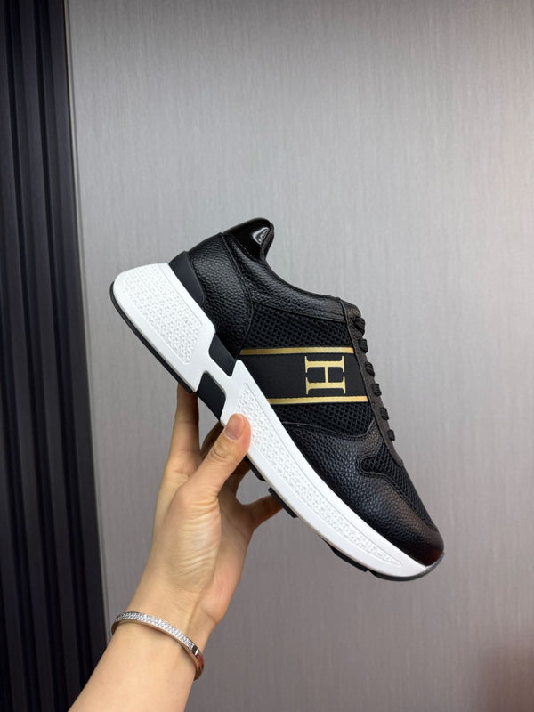 HM Men's Sneaker Black Mesh Cowhide 519225