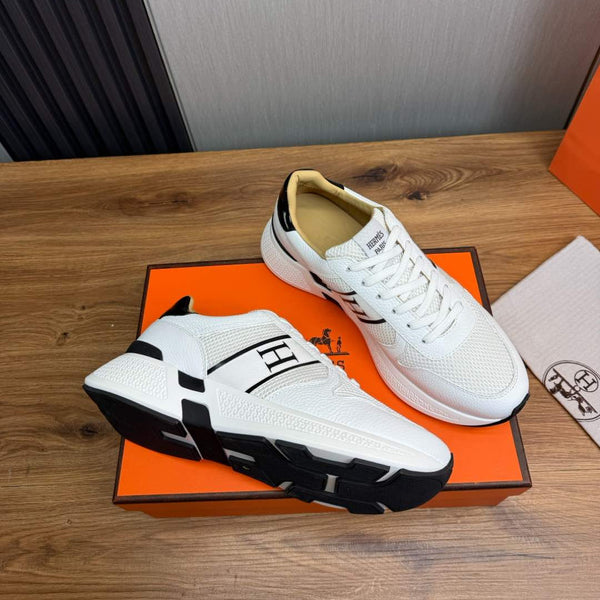 HM Men's Sneaker White Mesh Cowhide 519226
