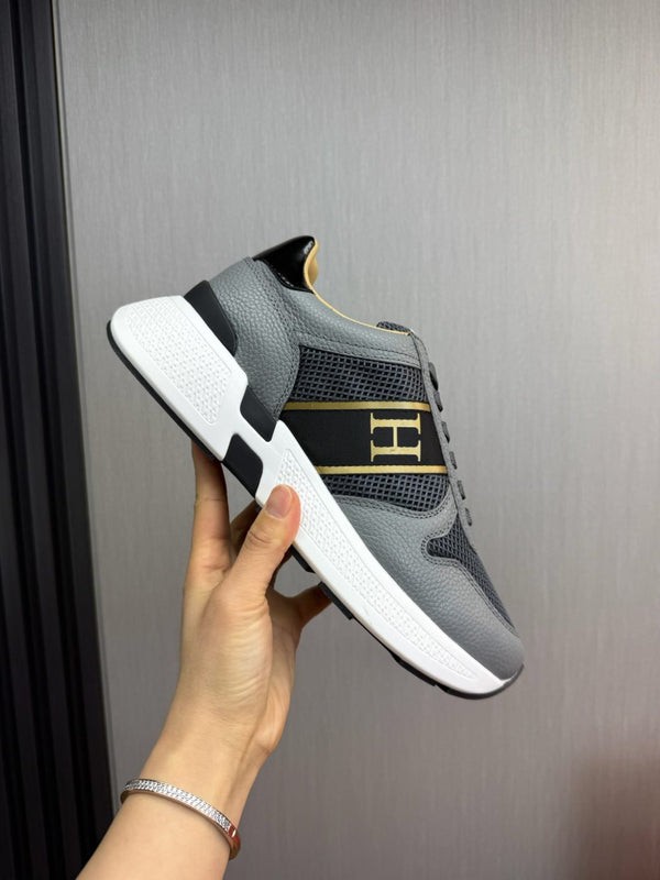 HM Men's Sneaker Grey Mesh Cowhide 519227