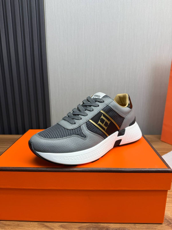 HM Men's Sneaker Grey Mesh Cowhide 519227