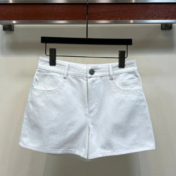 Chanel 2026 Short en jean taille haute coton blanc 360488