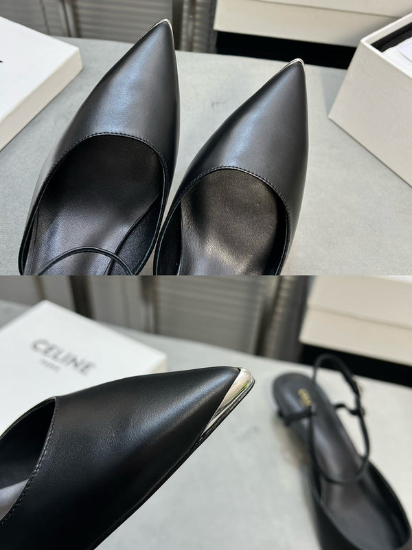 cl kitten 50 with metal toe black calfskin