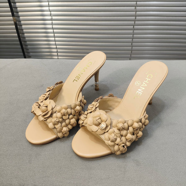 sandalo mulo 80 beige vitello fiore