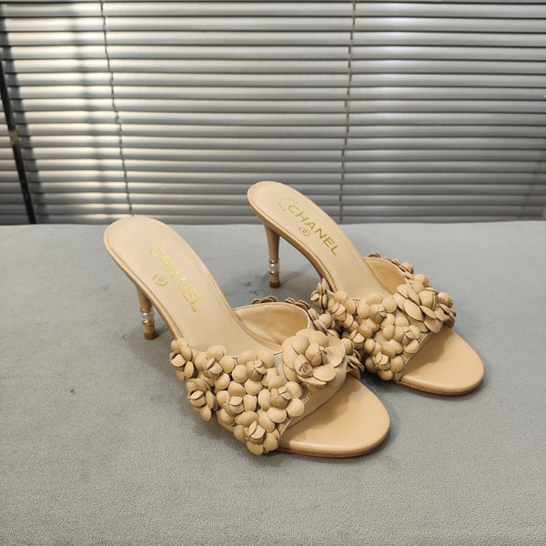 sandalo mulo 80 beige vitello fiore