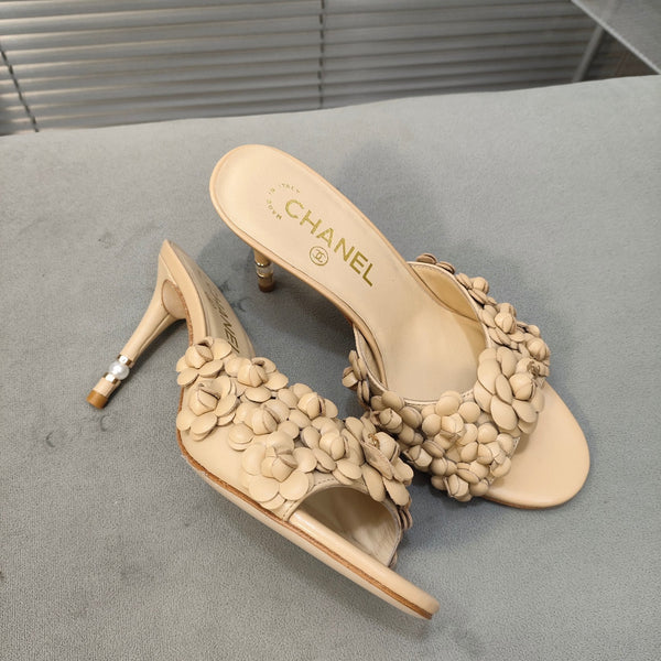 sandalo mulo 80 beige vitello fiore