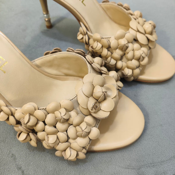 sandalo mulo 80 beige vitello fiore