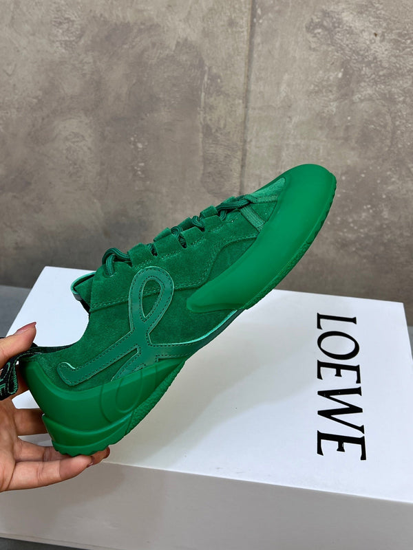 LOEW 26s Grip Sneaker Teal Green Suede Sheepskin 682762
