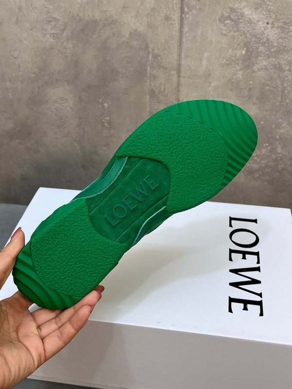 LOEW 26s Grip Sneaker Teal Green Suede Sheepskin 682762