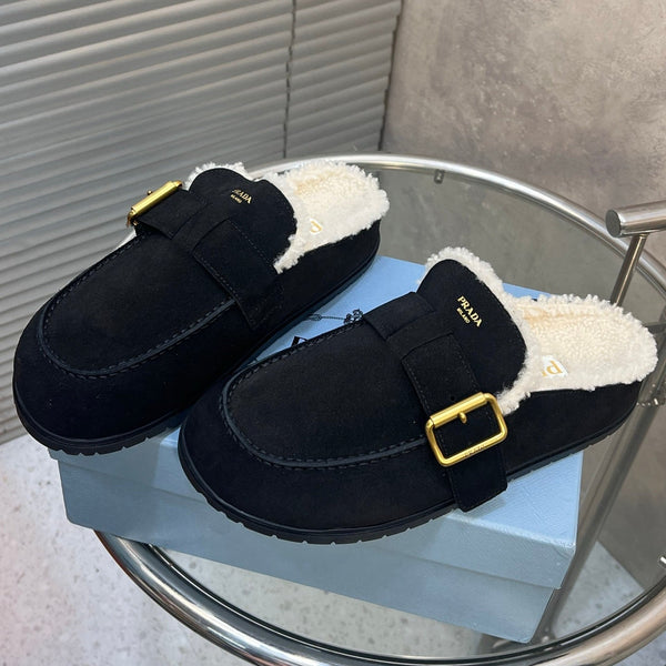 Prad 26s Mules Black Suede Shearing 952903