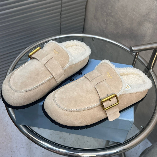 Prad 26s Mules Desert Beige Suede Shearing 952904