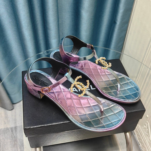 sandalo infradito cc 40 in pelle di vitello arcobaleno