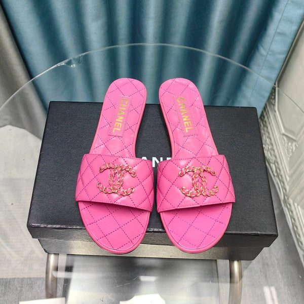 sandalo mulo trapuntato in pelle di vitello rosa scuro