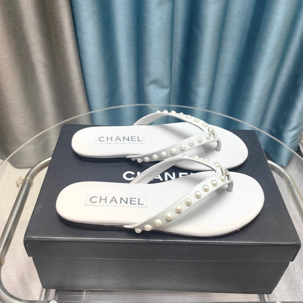 CC Thong Pelle di vitello bianca Perla