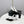 CC T-Strap Kitten Heels White Black Sheepskin 619976