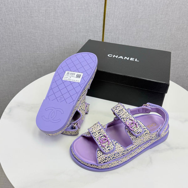CC Dad Sandal Purple Cream Tweed Sheepskin 620119