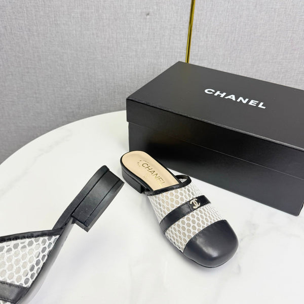 CC 26s Sandal Black Beige Mesh Sheepskin 639828