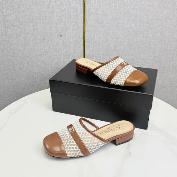CC 26s Sandal Brown Beige Mesh Sheepskin 639829