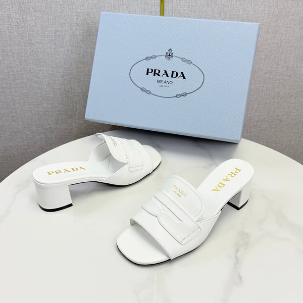 Sandales Prada 4,5 cm cuir blanc 639958
