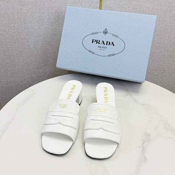 Sandales Prada 4,5 cm cuir blanc 639958