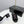 CC 26SS Sandals Black Mesh Sheepskin 639891