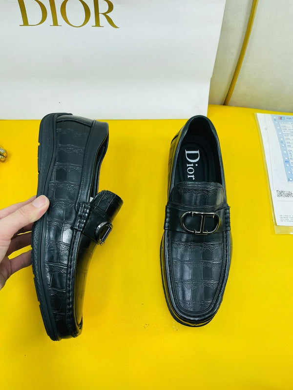CD SYMBOL GRANVILLE LOAFER BLACK EMBOSSED CALFSKIN