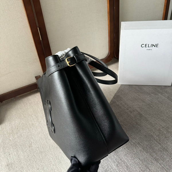 CABAS ANAÏS CUIR TRIOMPHE 54 MEDIA IN PELLE DI VITELLO GRANATA NERA