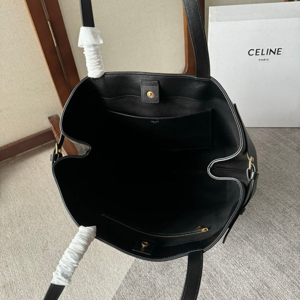 CABAS ANAÏS CUIR TRIOMPHE 54 MEDIA IN PELLE DI VITELLO GRANATA NERA
