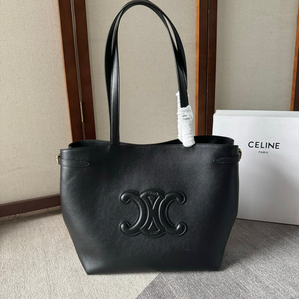 CABAS ANAÏS CUIR TRIOMPHE 54 MEDIA IN PELLE DI VITELLO GRANATA NERA