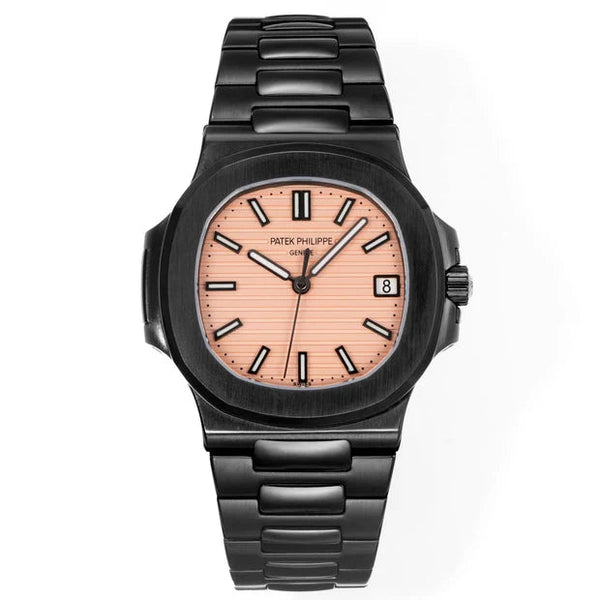Patek Philippe Nautilus 5711 Peach Pink Dial Black Case Watch