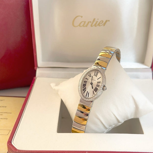 Baignoire 23mm Tow-Tone Yellow Gold Double Row Diamond Bezel