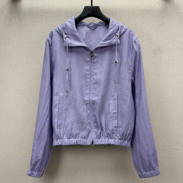LP 25 Linen Hooded Purple Jacket 297177