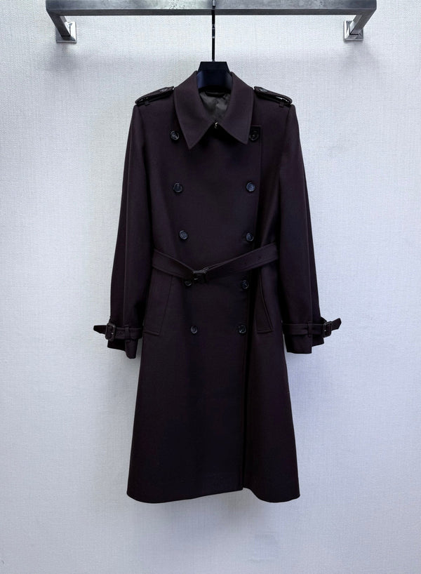 LP 25 Kerril Trench Coat Charcoal Black Waool Blend Fbric 315821