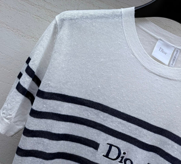 CD 26s Dioriviera Short-Sleeved Sweater Linen Cashmere 398082