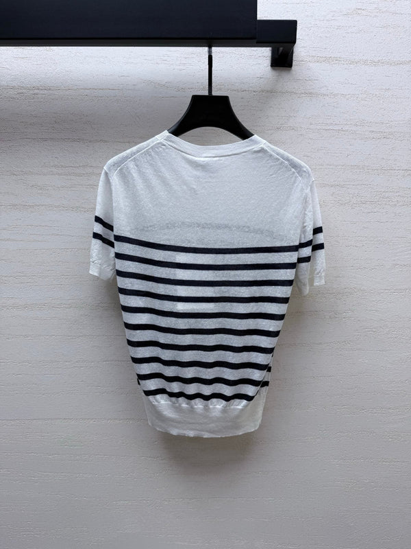 CD 26s Dioriviera Short-Sleeved Sweater Linen Cashmere 398082