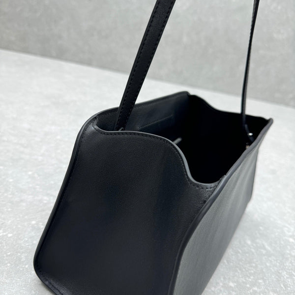 The Row 2025 Peggy Clutch 28cm Black Leather