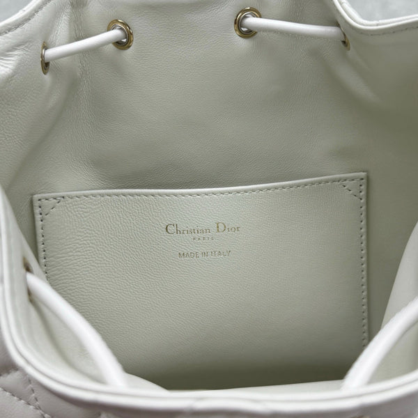 Dior 2025 Coconut Bucket Bag 25cm White Lambskin