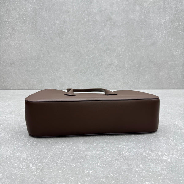 The Row 2025 Alger Bag 39cm Dark Brown Cowhide