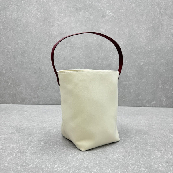 The Row 2025 N/S Park Tote Bag 30cm White Leather Canvas