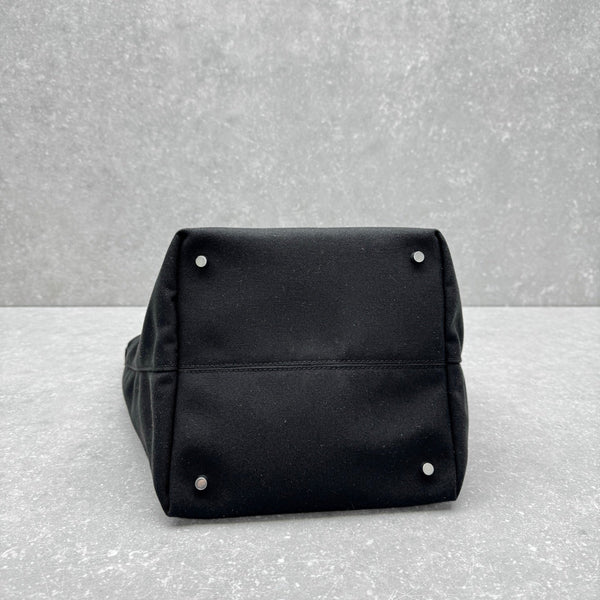 The Row 2025 Large N/S Park Tote Bag 43cm Black Leather Canvas
