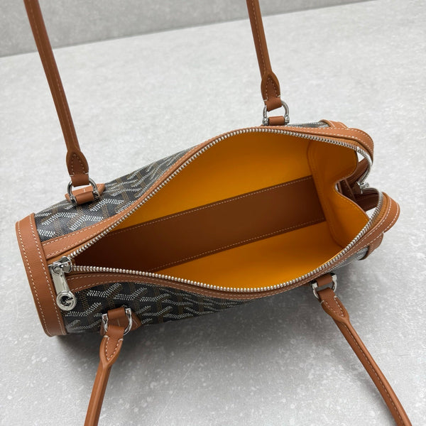 Goyard Bonbonnière Bag Black Brown Canvas Calfskin