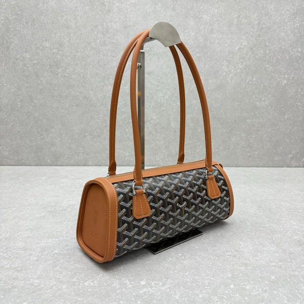 Goyard Bonbonnière Bag Black Brown Canvas Calfskin