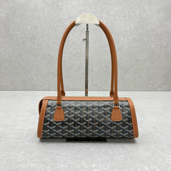 Goyard Bonbonnière Bag Black Brown Canvas Calfskin