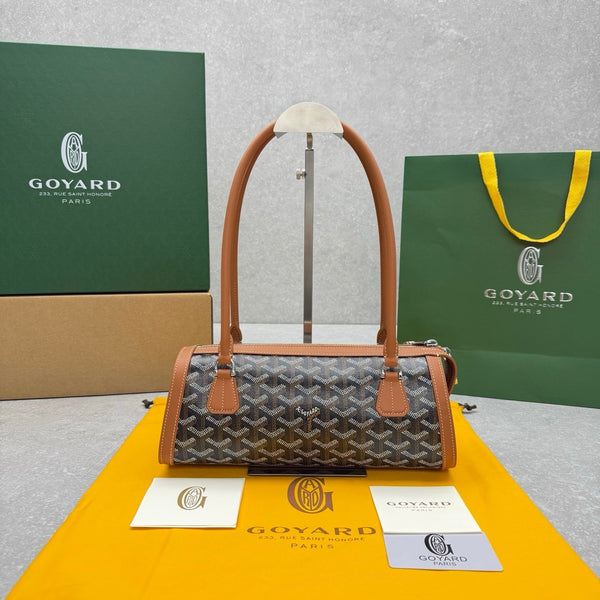 Goyard Bonbonnière Bag Black Brown Canvas Calfskin